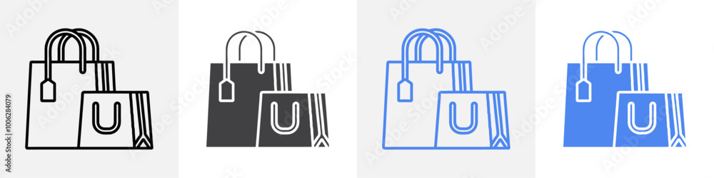 sopping bag icon vector set use for web sopping bag icon vector set use for web