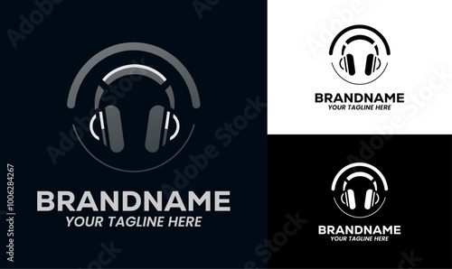 Modern Headphone Logo Design Template Minimalist Logo Design for Audio Company