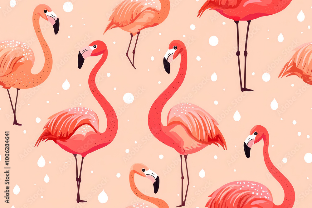 Obraz premium Flamingo seamless pattern.