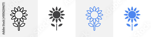 sunflower icon vector set use for web