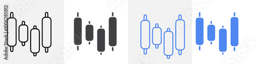 trade candle icon vector set use for web