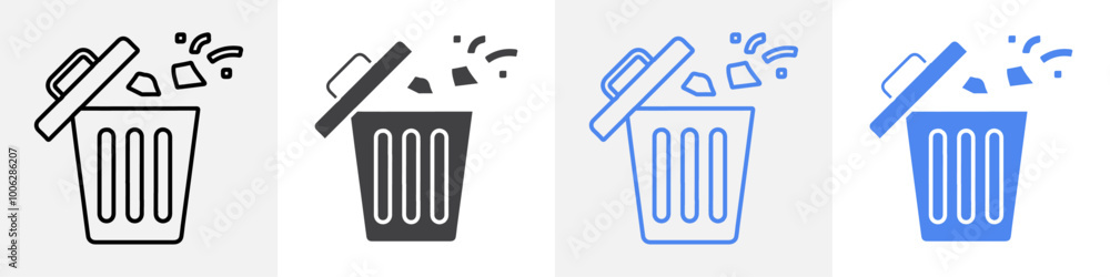 trash icon vector set use for web trash icon vector set use for web