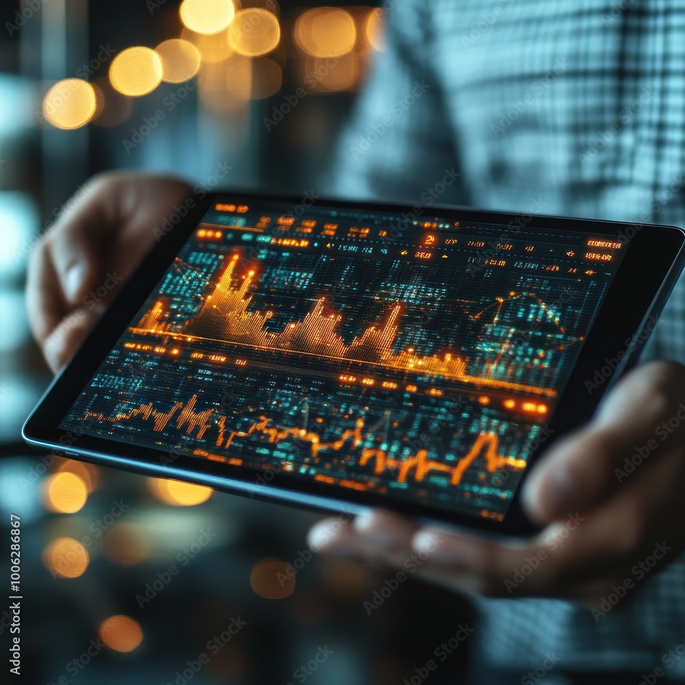 Stock Market Data Display on Tablet Stock Market Data Display on Tablet