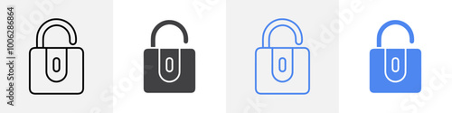 unlock icon vector set use for web