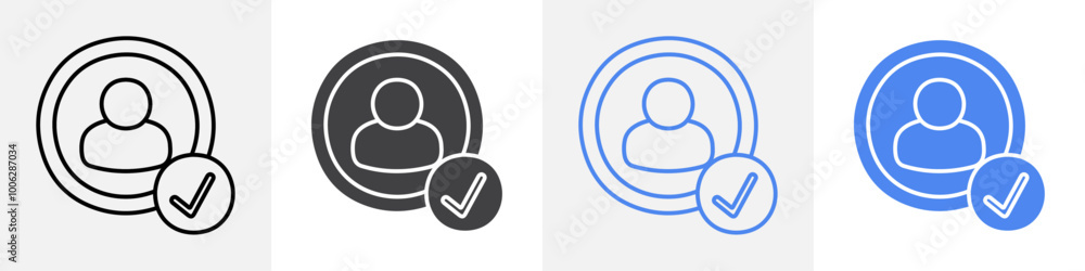 verified user icon vector set use for web verified user icon vector set use for web
