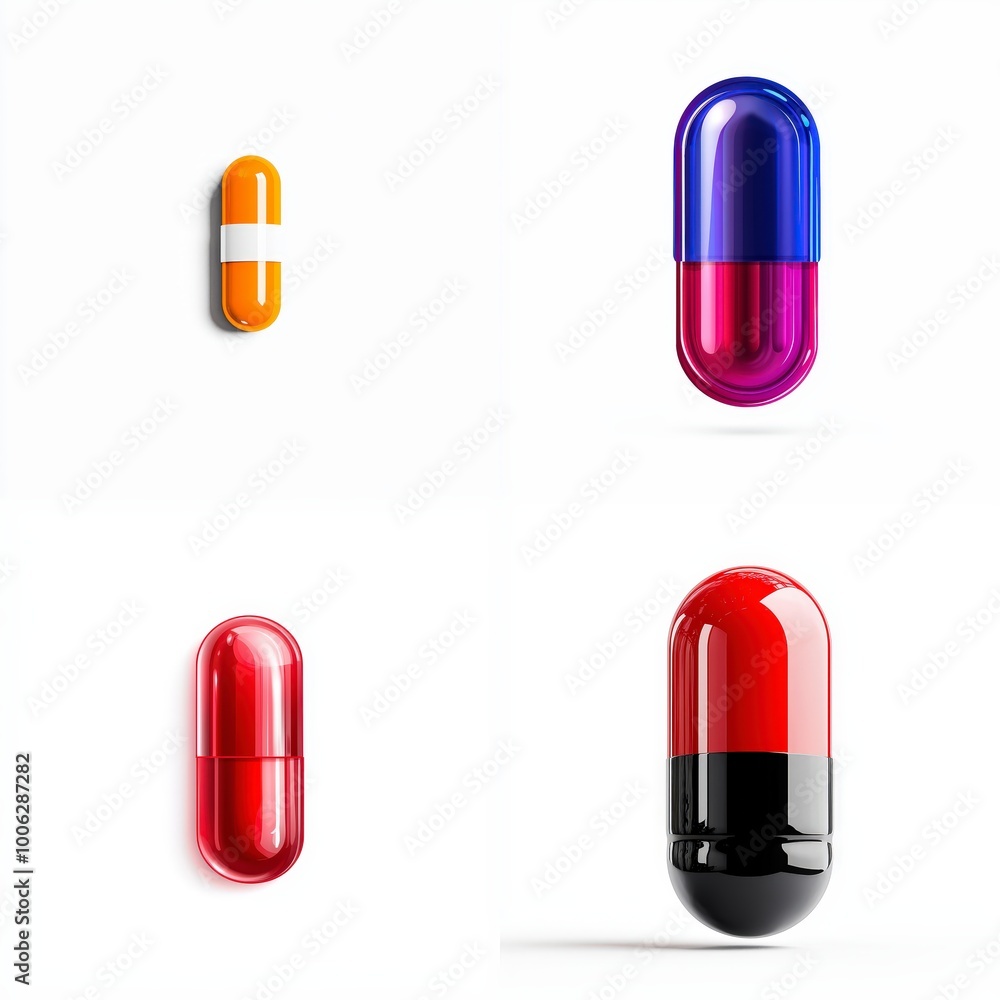 Antibiotic capsule icon on a white background Antibiotic capsule icon on a white background