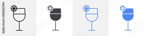 wine glass icon vector set use for web