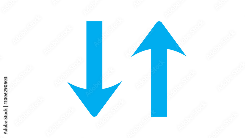 blue up down arrows isolated on white blue up down arrows isolated on white