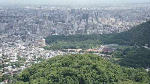 札幌大倉山ジャンプ競技場の展望台から見た札幌の街並み photo