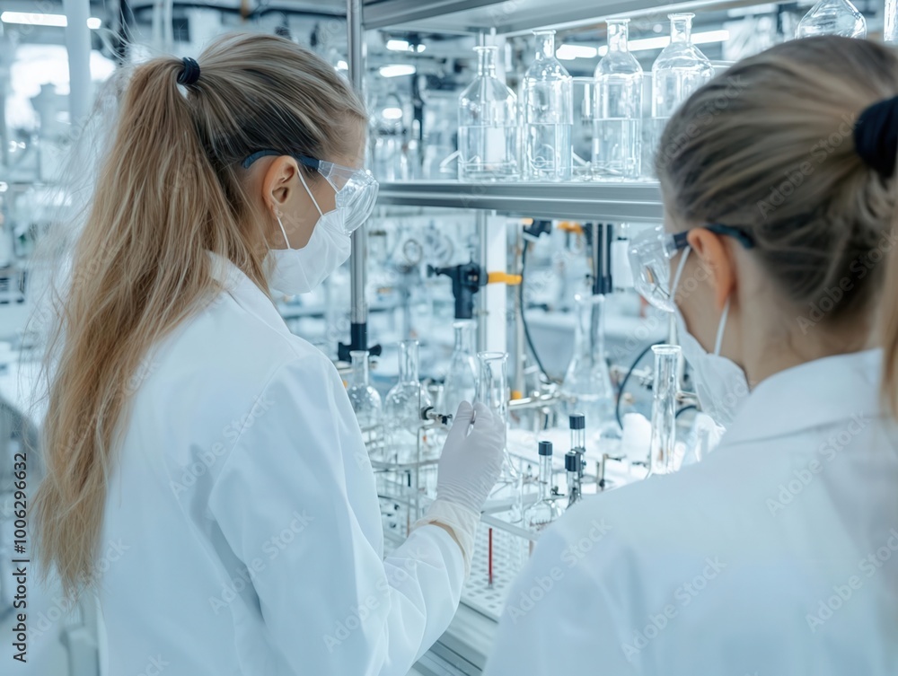 Scientists monitoring hydrocarbon reactions in a lab