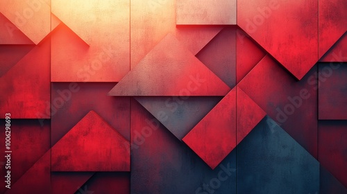 Wallpaper Mural Abstract geometric pattern with red and orange Torontodigital.ca