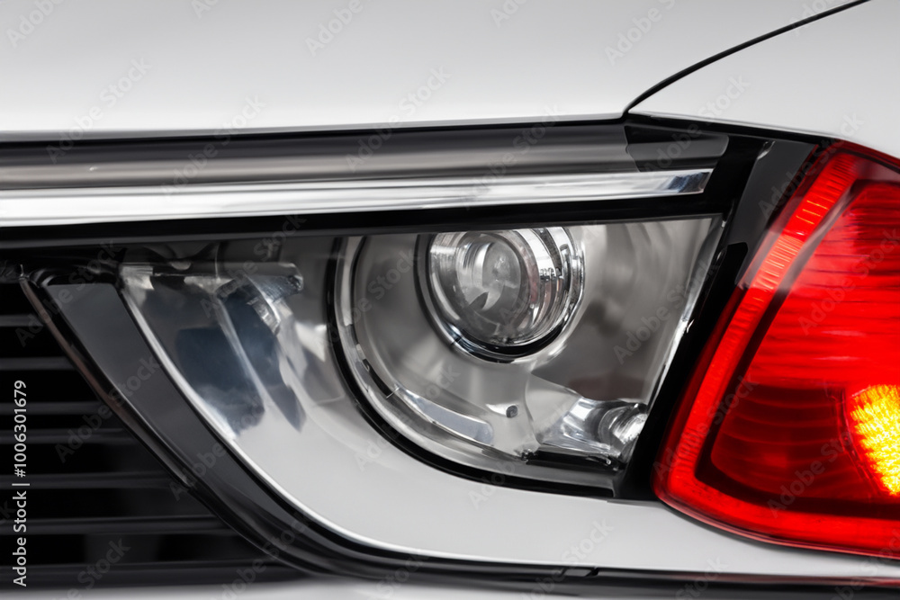 Close-up of the car's white headlights. Automotive automobile transportation concept. Close up of a car with big headlights in white. Close up of a car with big of headlights lifestyle in white. Close-up of the car's white headlights. Automotive automobile transportation concept. Close up of a car with big headlights in white. Close up of a car with big of headlights lifestyle in white.