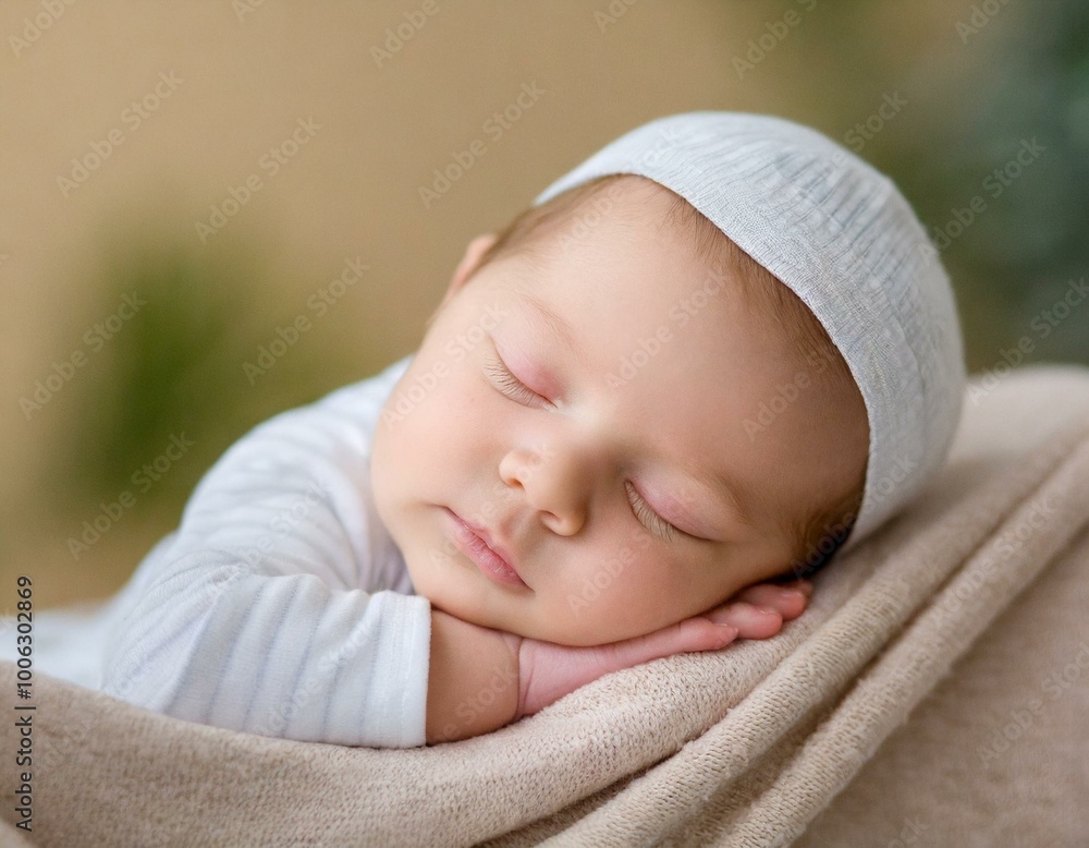 Naklejka premium Śpiące niemowlę