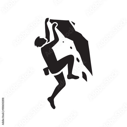 Rock Climber Scaling the Wall
