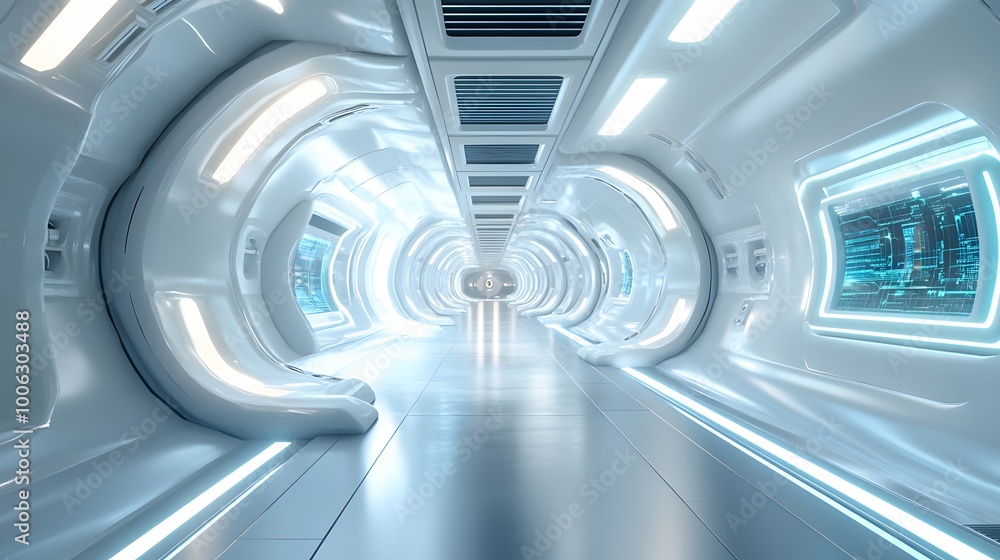 3d illustration - clean futuristic alien scifi fantasy hangar tunnel corridor. 3d illustration - clean futuristic alien scifi fantasy hangar tunnel corridor.