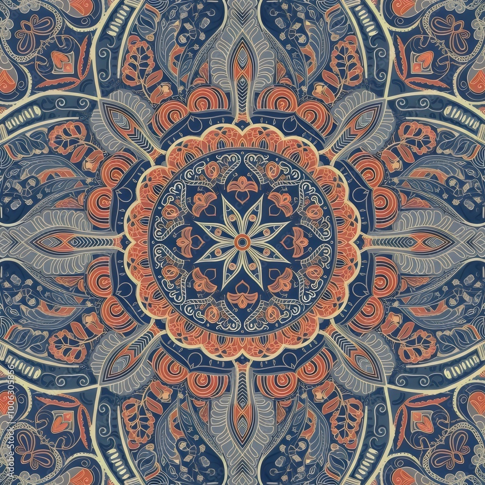 Indian ornament with a symmetrical pattern. Abstract ethnic painting. Indian ornament with a symmetrical pattern. Abstract ethnic painting.