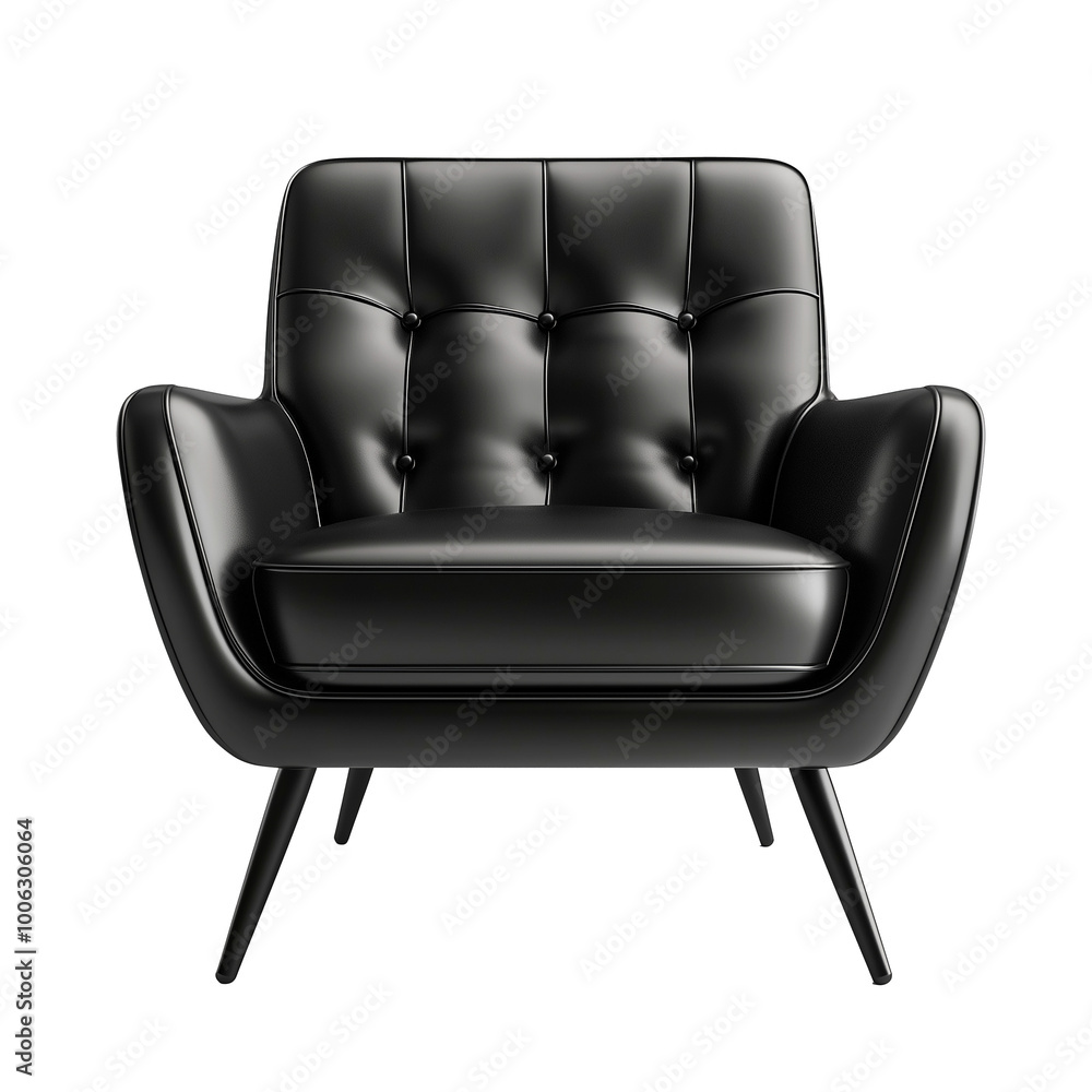 Modern and luxury black armchair isolated on transparent or white background Modern and luxury black armchair isolated on transparent or white background