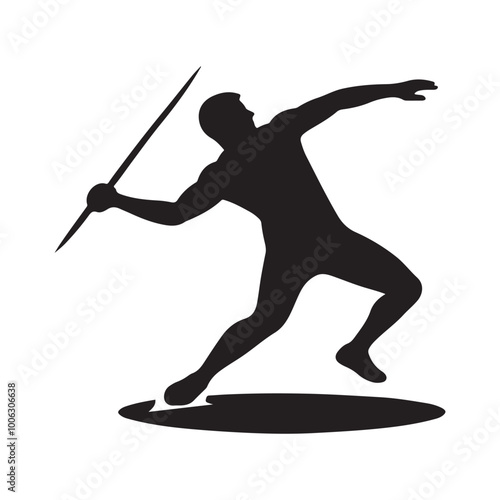 Javelin Thrower in Action vector