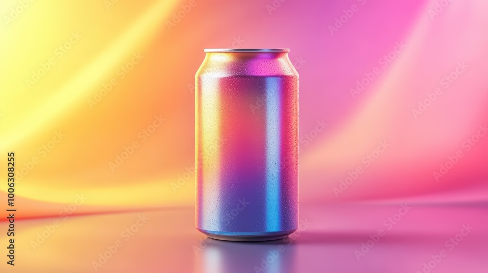 Vibrant Soda Can Mockup on Colorful Background Vibrant Soda Can Mockup on Colorful Background