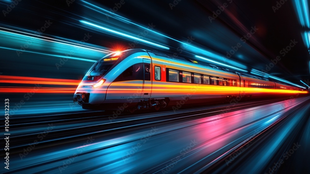 Fototapeta premium High-Speed Train Tunnel