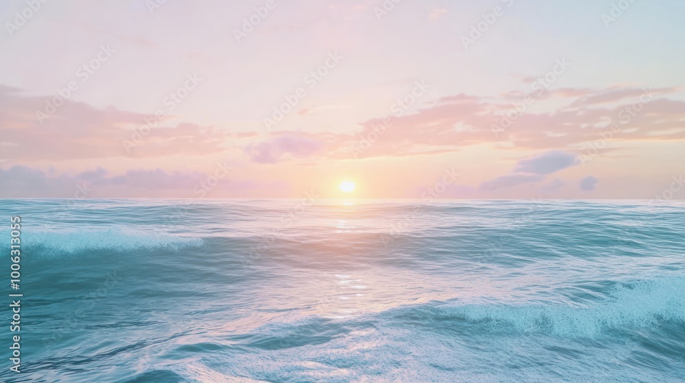 Obraz premium Serene Sunset Over Ocean