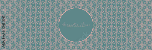 Teal and white circular geometric seamless pattern. Crisp Asian design for contemporary textiles and decor.