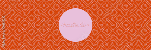 Bright orange red and pink wavy geometric seamless pattern. Lovely bold and dynamic romanic Asian design for textiles and wallpapers.