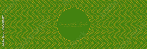 Seamless geometric green leaf pattern. Decorative wallpaper with abstract oriental motifs and soft natural textures.