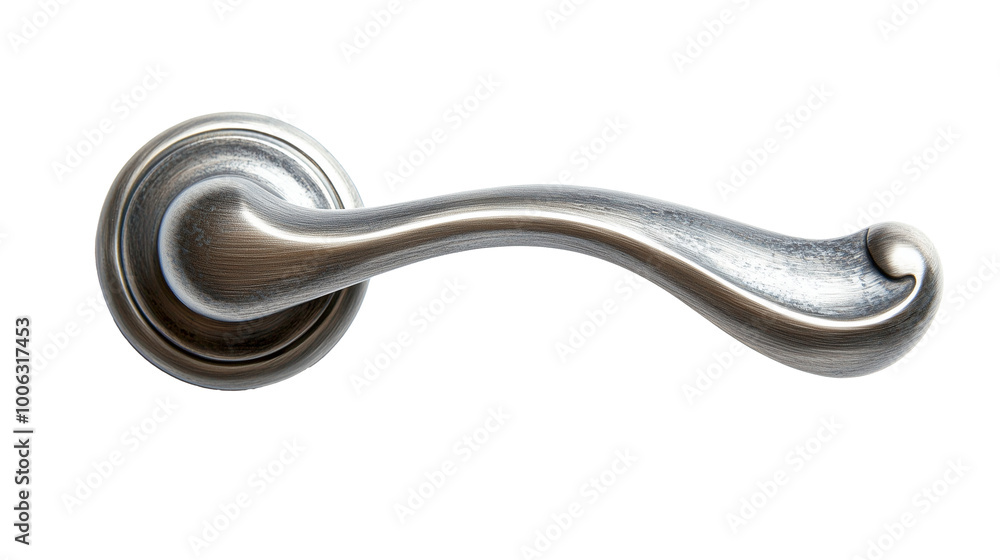 Aluminium door handle isolated on transparent or white background Aluminium door handle isolated on transparent or white background