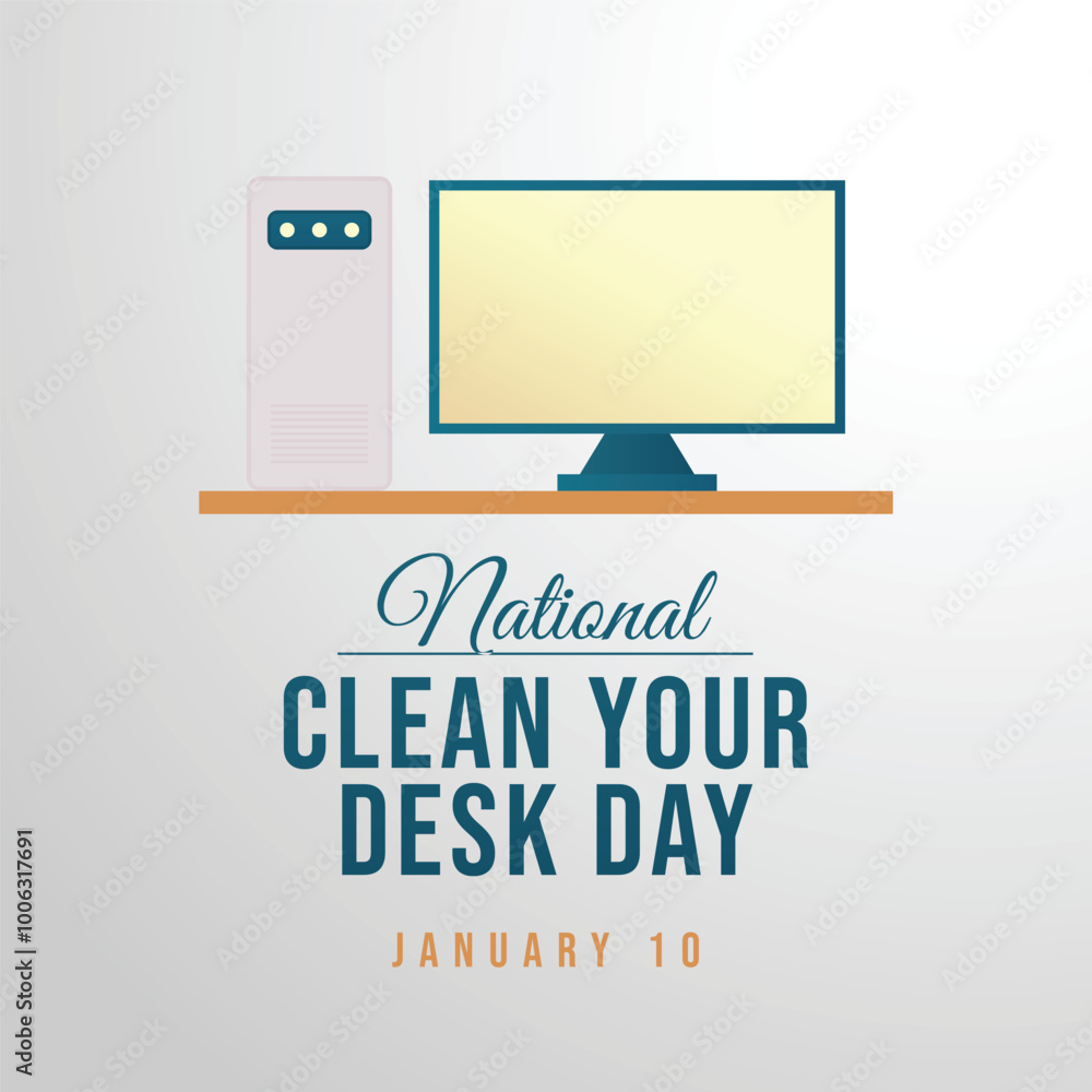vector graphic of National Clean Your Desk Day ideal for National Clean Your Desk Day celebration. vector graphic of National Clean Your Desk Day ideal for National Clean Your Desk Day celebration.