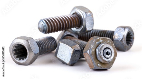 Closeup of Screws and Nuts