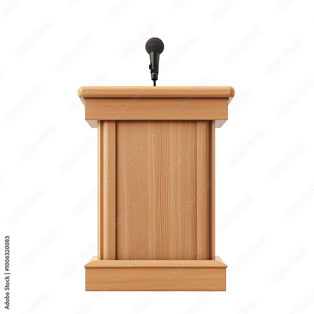 blank wood podium or speech lectern stand with microphone isolated on transparent or white background blank wood podium or speech lectern stand with microphone isolated on transparent or white background