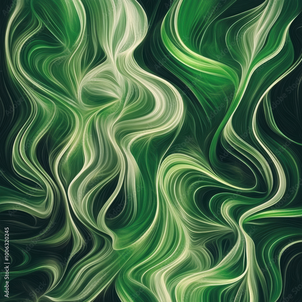 Emerald Flow: Abstract Swirls of Green and White. A mesmerizing digital artwork featuring flowing, dynamic lines in shades of green and off-white, creating a sense of movement and fluidity. Emerald Flow: Abstract Swirls of Green and White. A mesmerizing digital artwork featuring flowing, dynamic lines in shades of green and off-white, creating a sense of movement and fluidity.