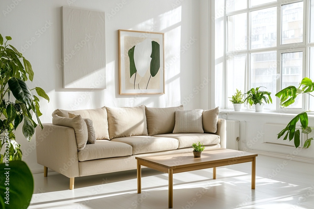 An interior photograph of a modern living room based on a Scandinavian interior. Generative AI
An interior photograph of a modern living room based on a Scandinavian interior. Generative AI