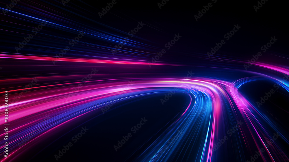 Light speed or high speed warp trails, motion effect movement technology background, abstract futuristic neon light. Scifi futuristic and cyberpunk background. Light speed or high speed warp trails, motion effect movement technology background, abstract futuristic neon light. Scifi futuristic and cyberpunk background.