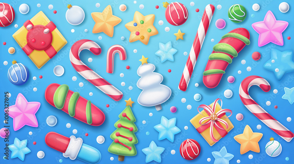 カラフルなクリスマスの背景イラスト カラフルなクリスマスの背景イラスト