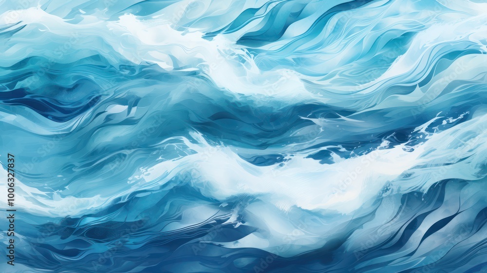Abstract Ocean Waves Painting. Serene Blue Watercolor Textures for Calm Backgrounds and Wallpapers Abstract Ocean Waves Painting. Serene Blue Watercolor Textures for Calm Backgrounds and Wallpapers