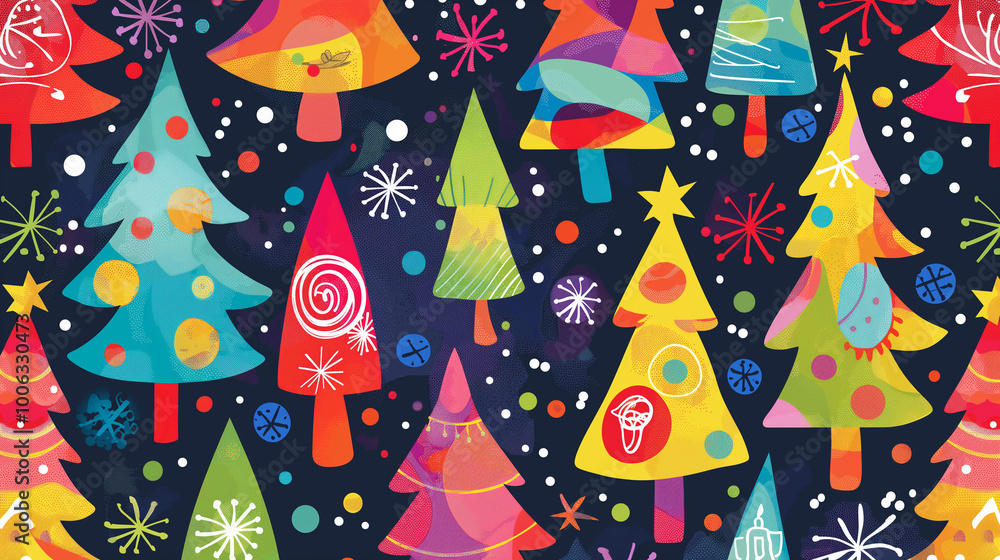 カラフルなクリスマスの背景イラスト カラフルなクリスマスの背景イラスト