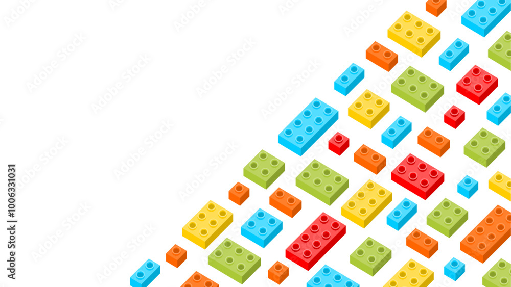Colorful building blocks on white background Colorful building blocks on white background