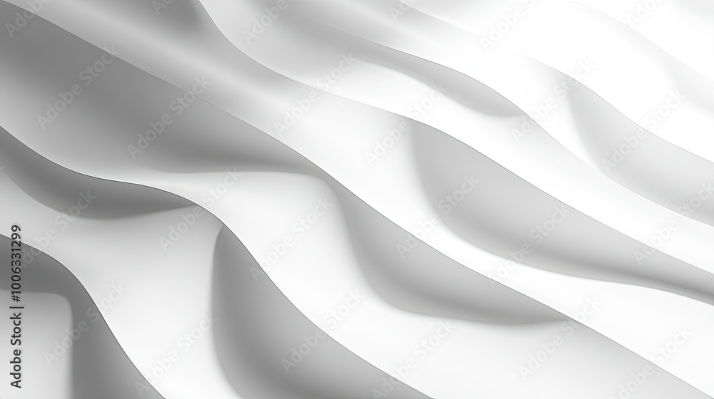 Obraz premium Smooth white surface with soft shadow effects, a clean and minimal abstract background.