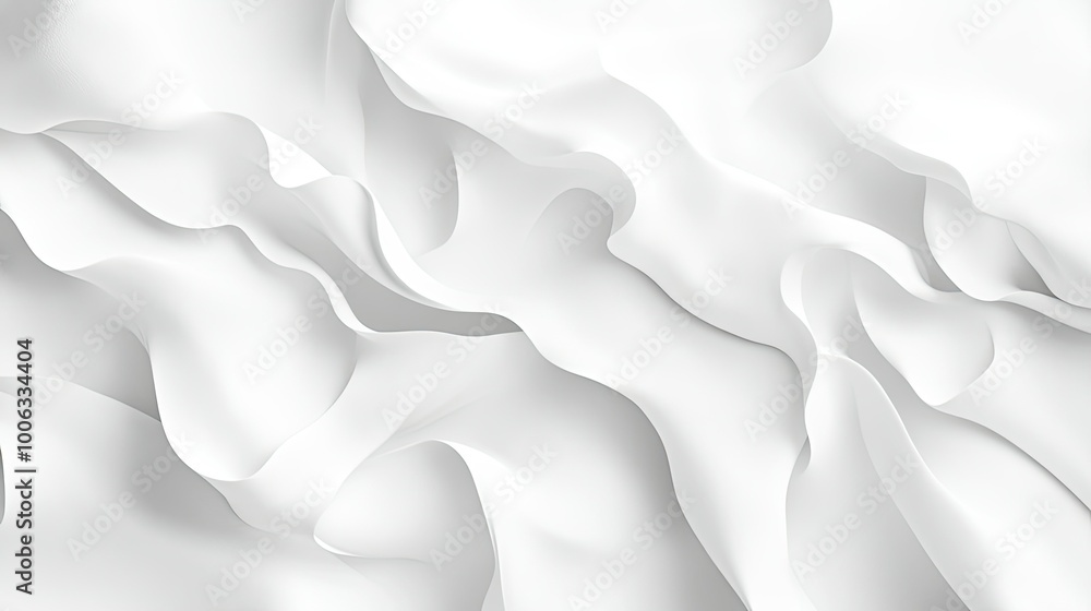 Fototapeta premium White background with subtle layering and depth, creating a clean minimalist abstract aesthetic.