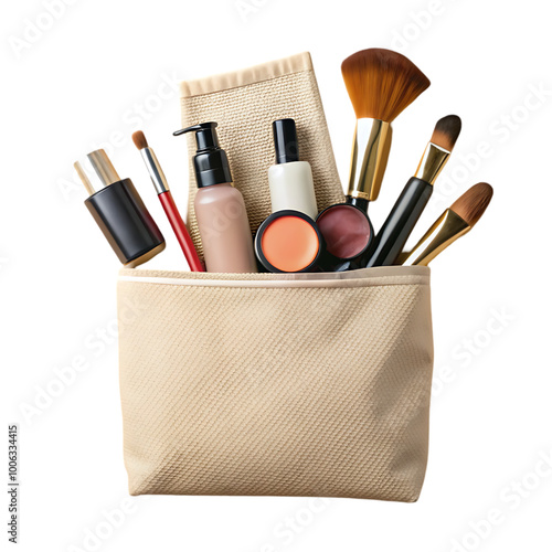 Wallpaper Mural Different makeup objects in canvas bag Torontodigital.ca