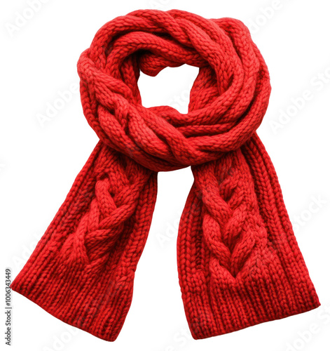 PNG Cozy red knitted scarf