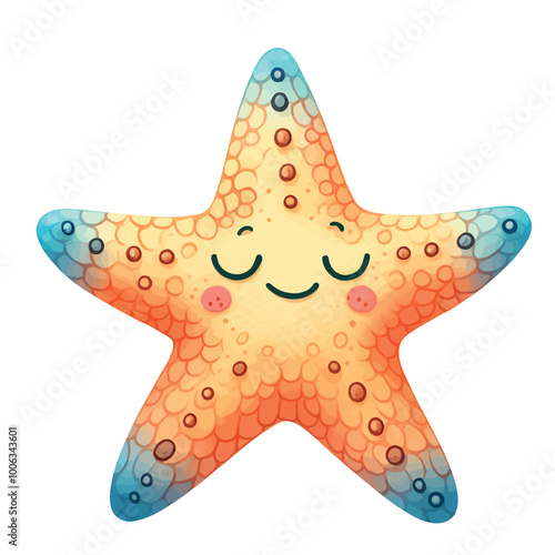 starfish. Watercolor illustration of a starfish 