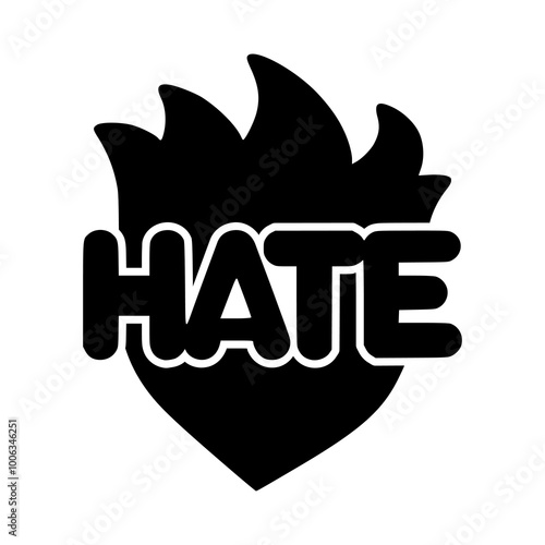 hate fashion sticker t shirt vector illustration template design