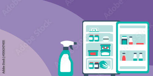 Fridge cleaning illustration