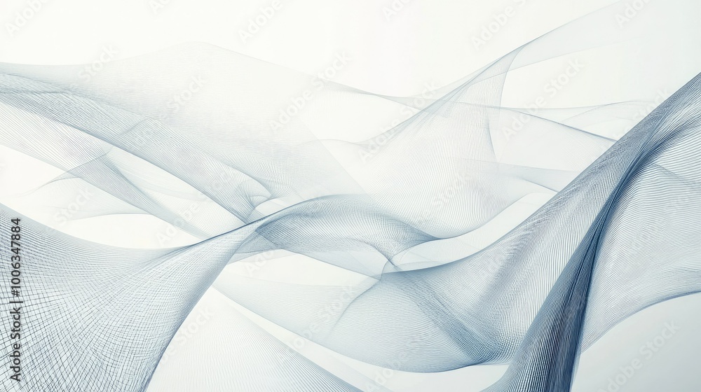 Fototapeta premium Faint abstract lines crisscrossing a white background, creating a light, airy minimal aesthetic.
