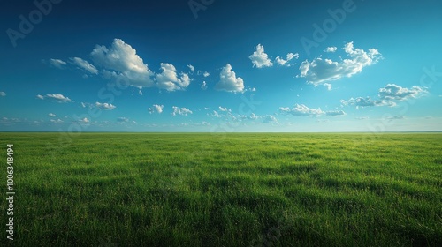 Green Field with Blue Sky