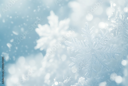 Minimalist Christmas background with soft shades, fine details that convey the essence of winter calm