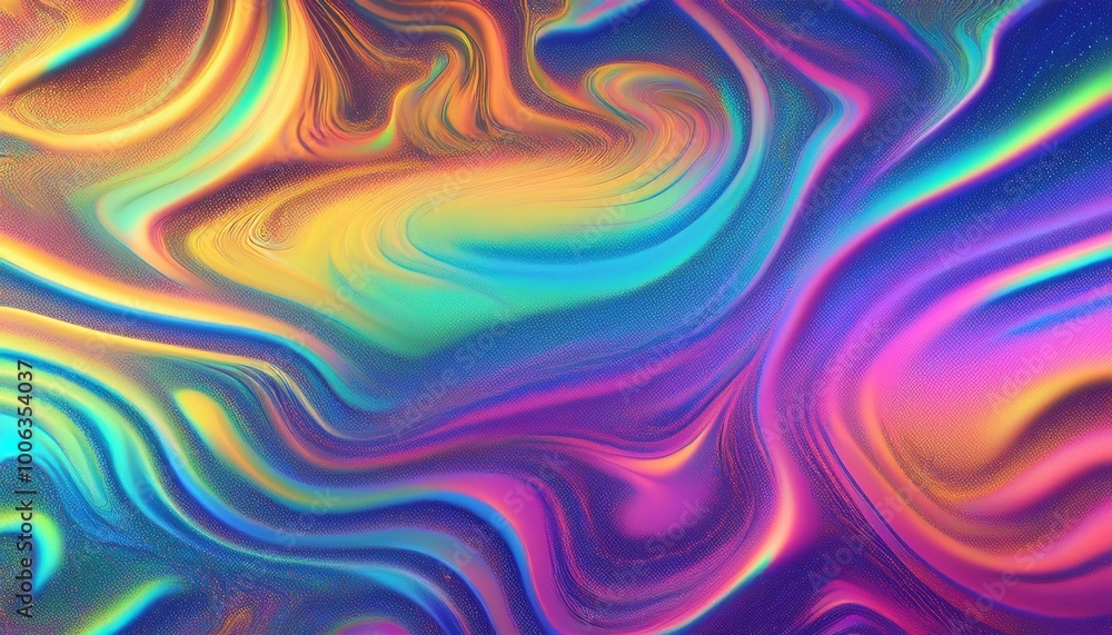 Obraz premium A grainy iridescent holographic gradient background with psychedelic patterns